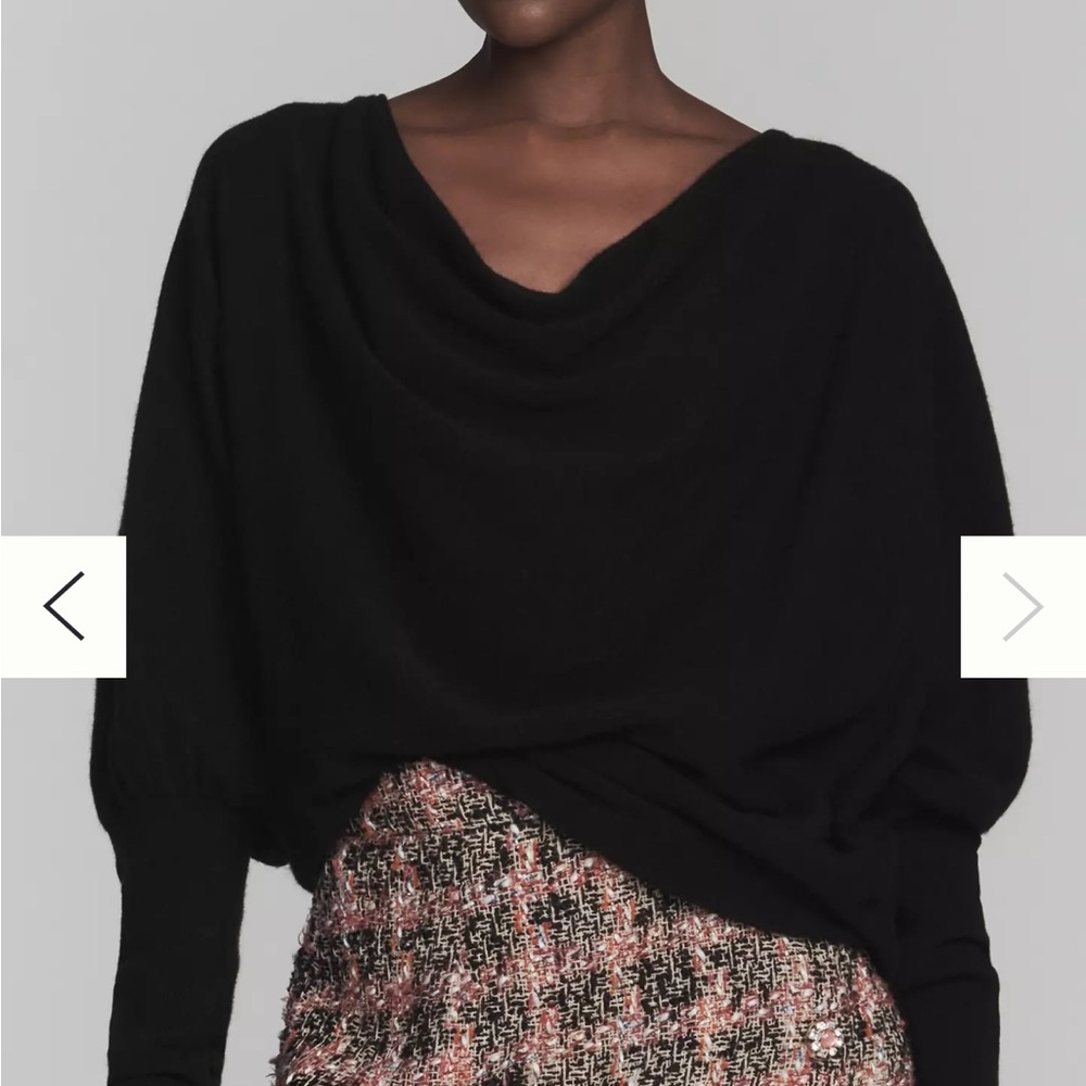 Maeve Elegant Black Cowl Neck Sweater